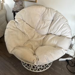 Wicker Papasan Chair White On White