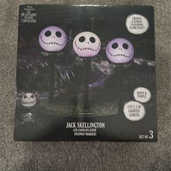 Jack skellington led Candleflicker Pathway Markers Set Of 3