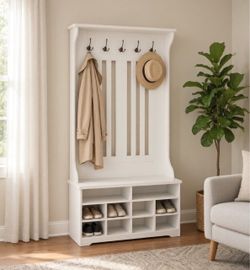 Chalemet Hall Tree 39.4'' Wide with Bench and Shoe Storage ( 3 colors available)