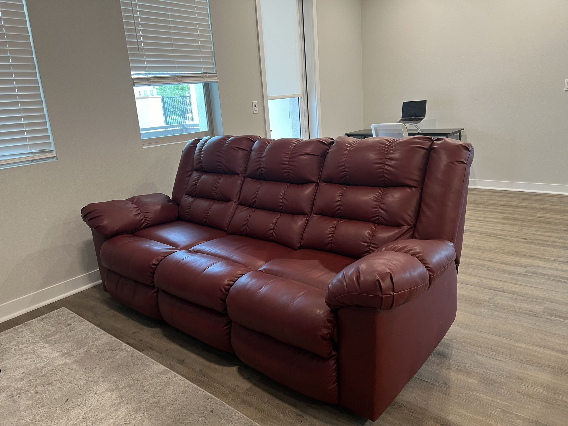 Reclining Leather Couch - Pick Up Only