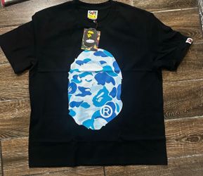 black and blue bape shirt