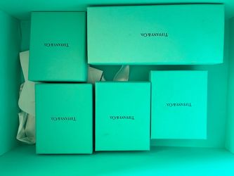 Lot of 9 Authentic Tiffany & Co. Empty Packaging – Purse Box, Sunglasses Box, Cloth & More
