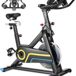 Exercise Bike, CHAOKE Quiet Magnetic Resistance 300LB Capacity Stationary Bike for Home with App Compatible, Indoor Bike with Comfortable Seat and Dig