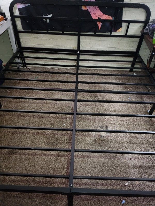 King Size Bed Frame Black Metal