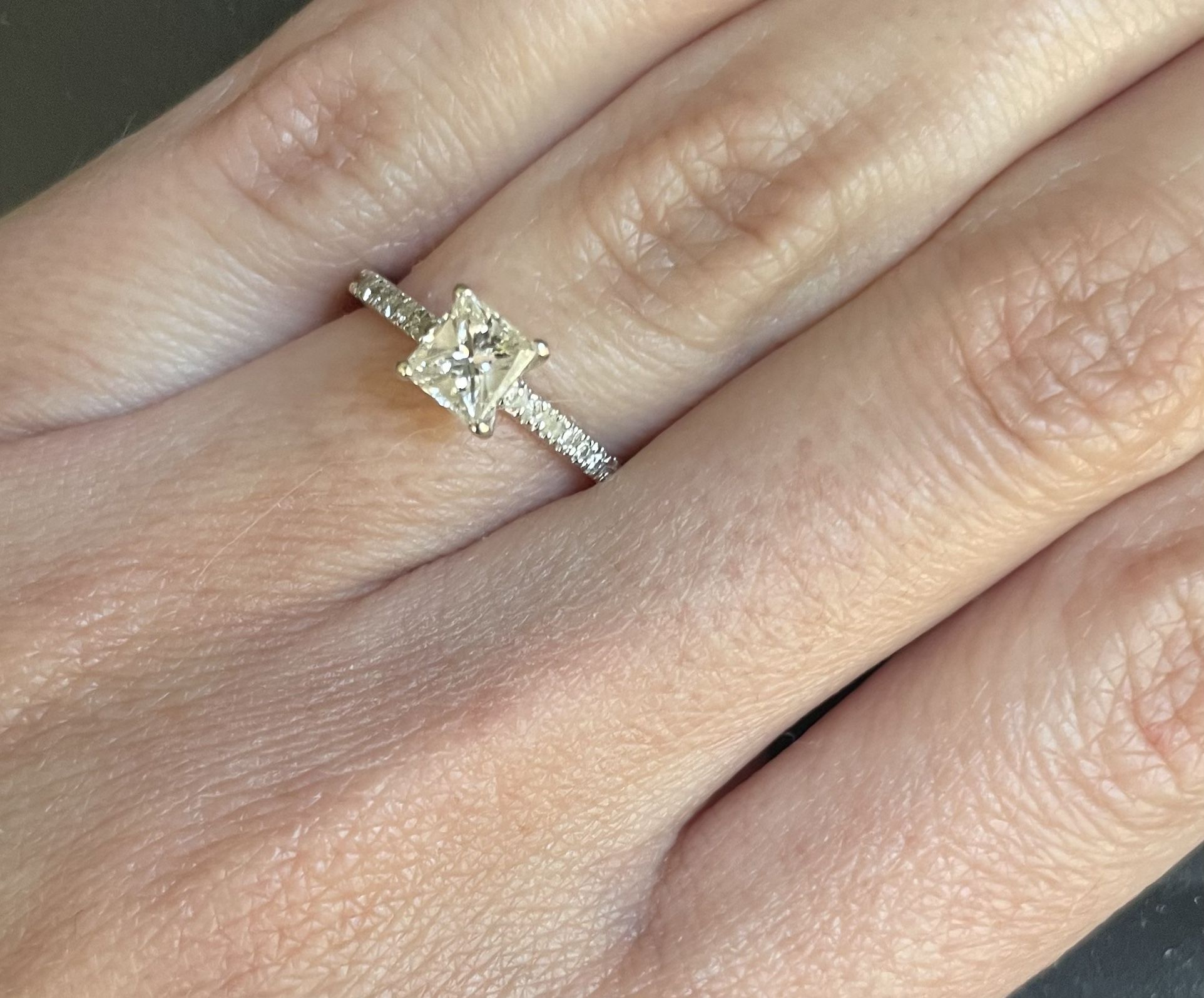 1.2 Ct Diamond Princess Cut Engagement Ring