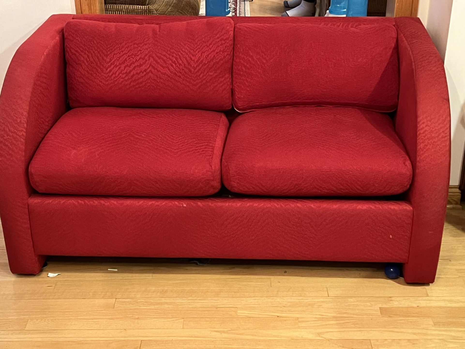 Red Pull Out Couch With Bed