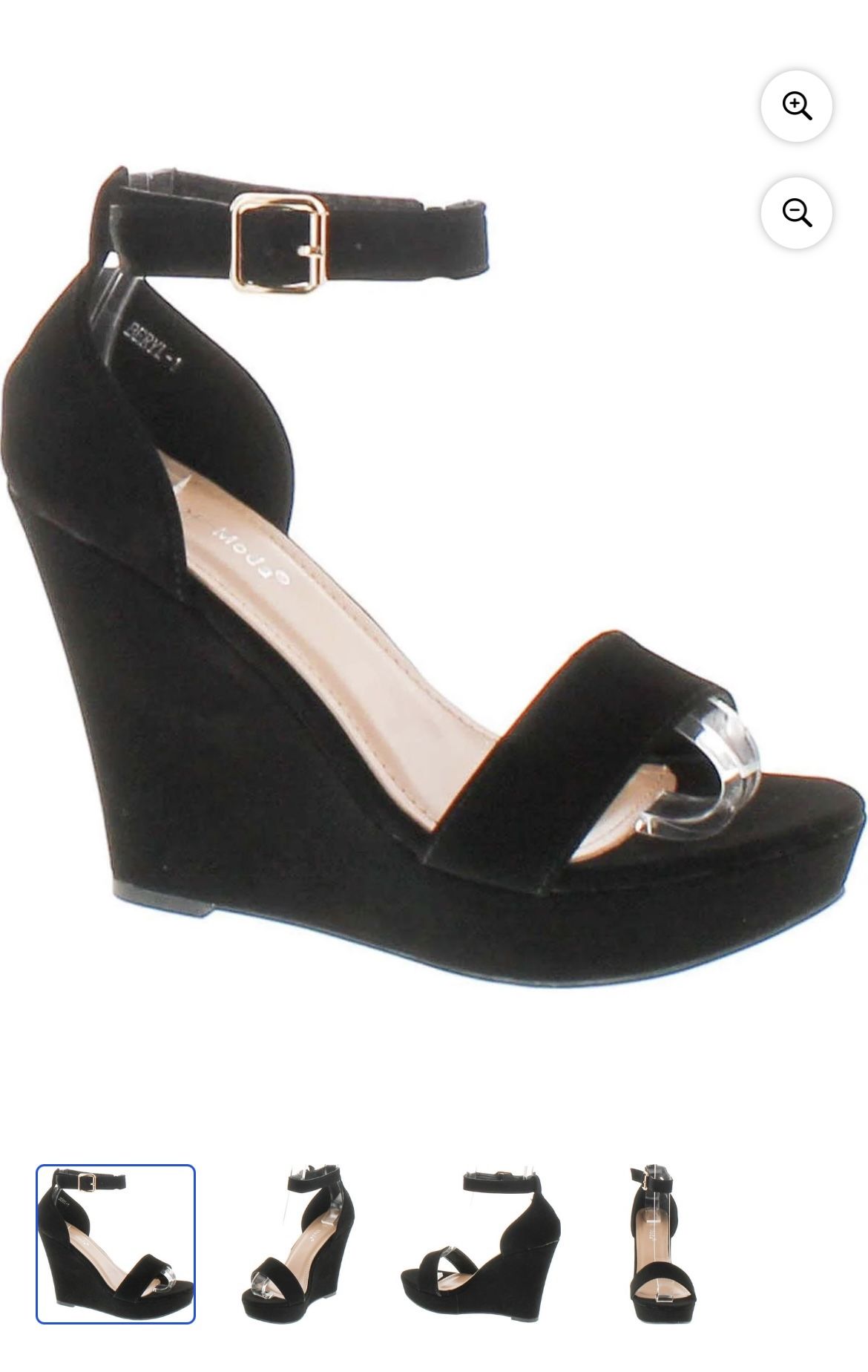 Size 8 . Top Moda Womens Beryl-1 Platform Wedge Fashion Sandals with Ankle Strap. Worn once for 30 minutes for interview In excellent condition