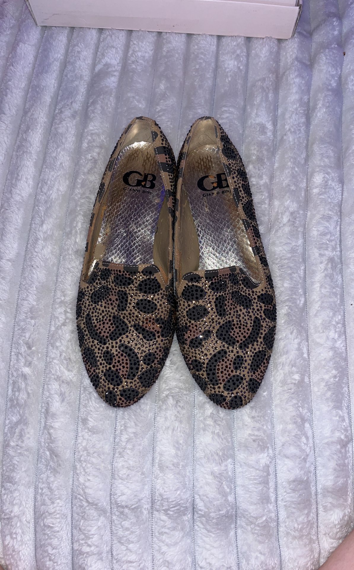 sparkle cheetah print flats