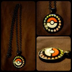 Pokemon go ball black pendant and chain brand new