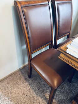 Brown Leather Dining Chairs