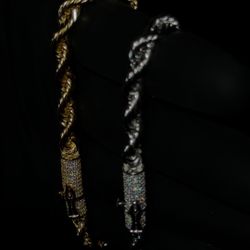 14k Gold Plated Rope Bracelet Moissanite Clasp