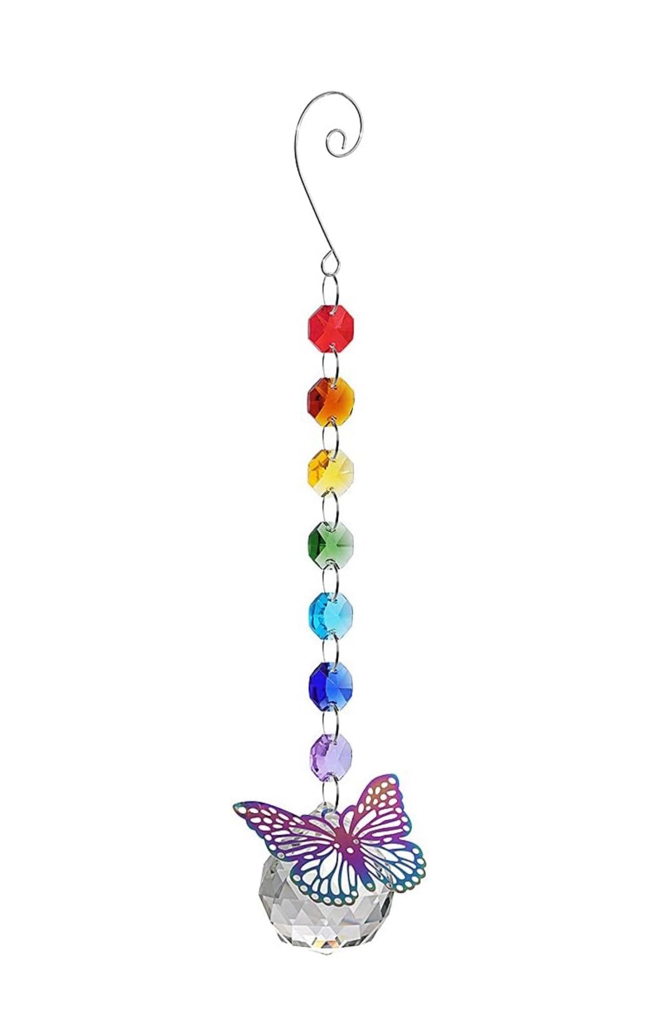 Chakra Crystal Suncatcher Colorful Butterfly Crystals Sun Catcher Hanging
