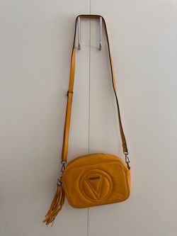 Valentino by Mario Valentino Mustard Yellow Camera Crossbody Bag