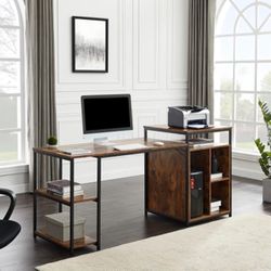 Desk Sturdy Home Office PC Laptop Workstation Gaming Computer Desk Study Writing Table Desk Workstation Shelves