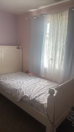 White Wood Twin Bed Frame