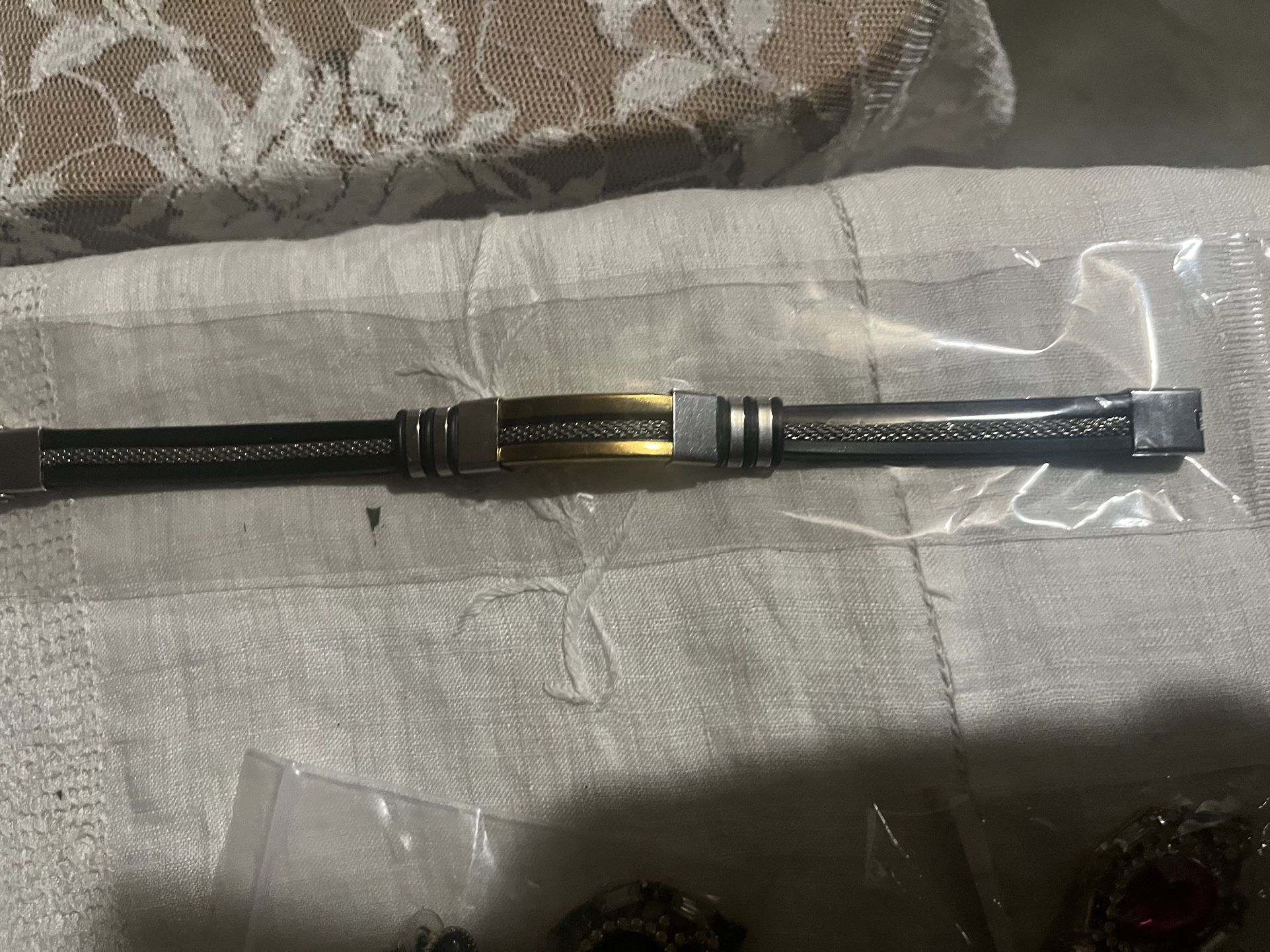 Gold, silver, and black bracelet new