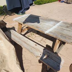 Wooden picnic table