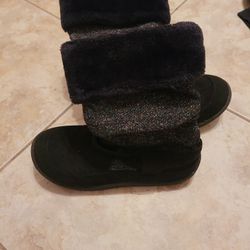 Girls Black Suede Boots Size 13 Like New American Eagle