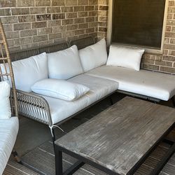 Outdoor Sofa With Side Table
