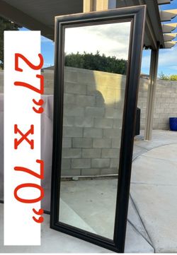 Large Floor Mirror 27x70 Dark Frame