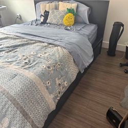Queen Bed Frame w/ 2 Drawers