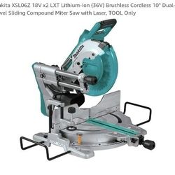 Makita XSL06Z 18V x2 LXT Lithium-Ion (36V) Brushless Cordless 10" Dual-Bevel Sliding Compound Miter