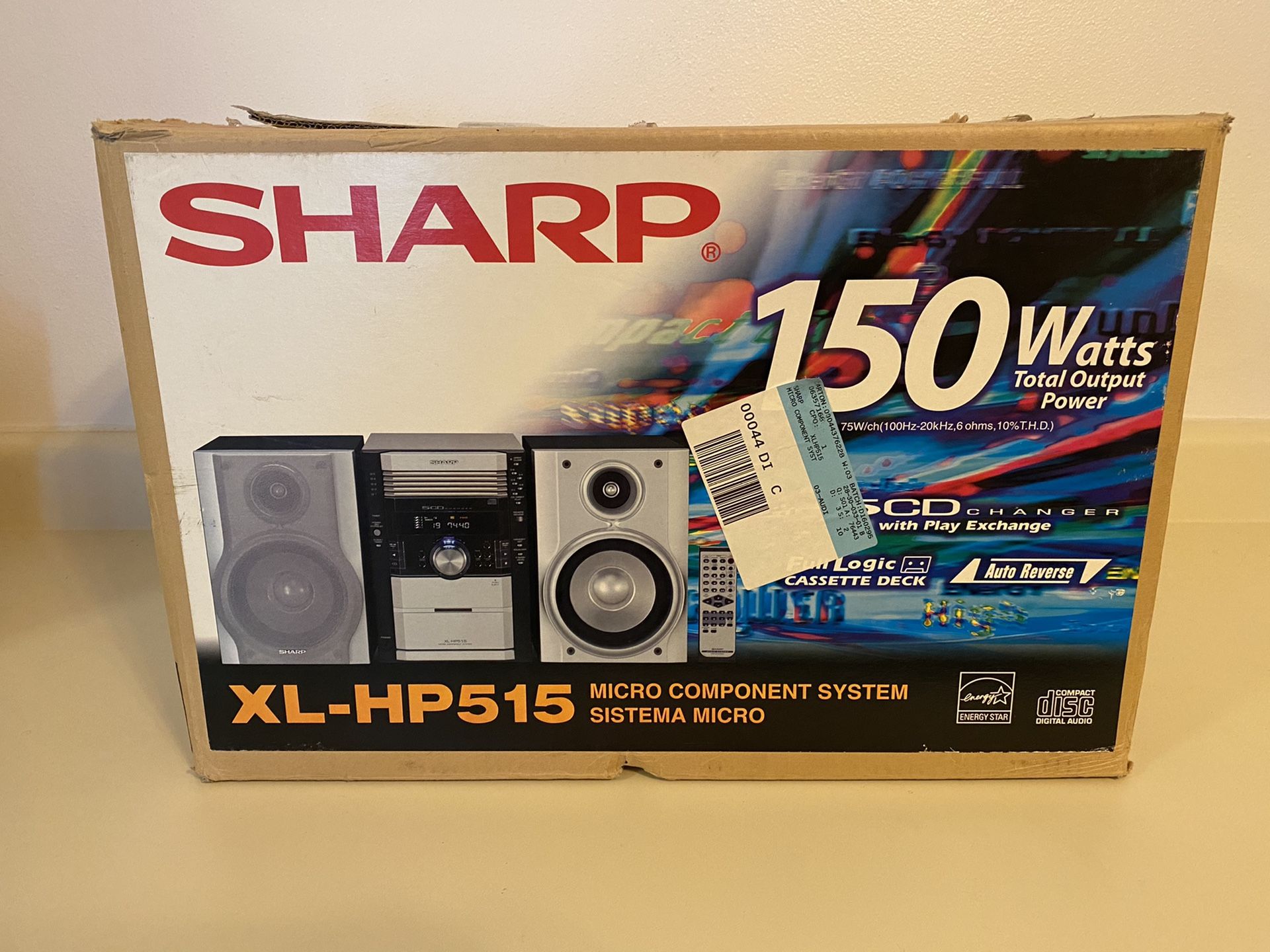 Sharp CD/Radio 5-Disc Changer 150W Stereo Sound System.