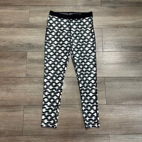 Nike Dri-Fit Leggings Size M Run Fast Live Fearless Black White Grey