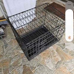 33" dog cage 2 doors  like  new  medium size  L 33" x w 17 "x H 19"