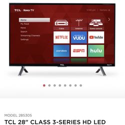 TCL 28” Smart Roku TV