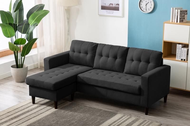 Black Linen Sectional