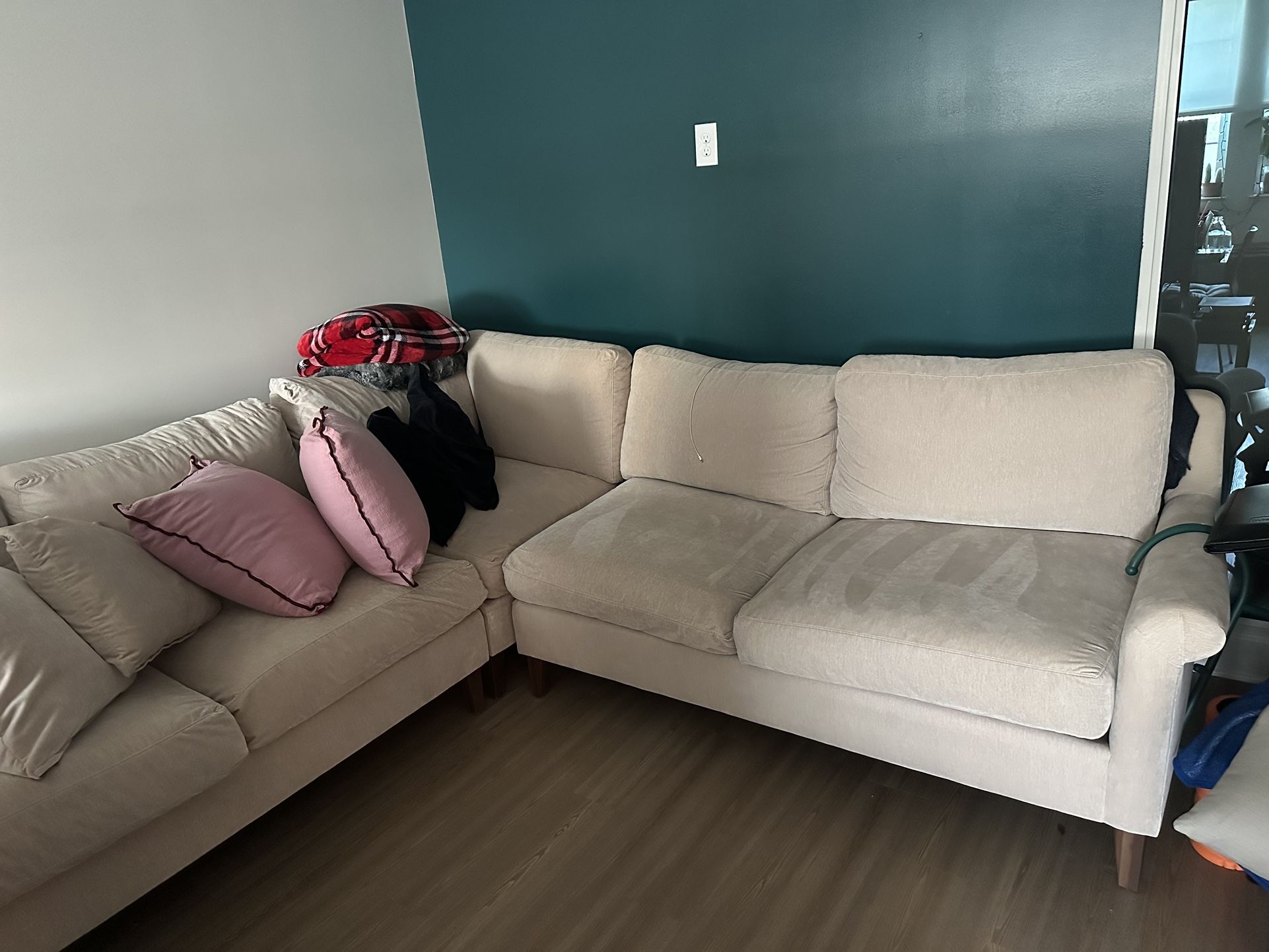 3 Piece cream Sectional