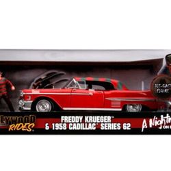 Jada Toys - 1:24 1958 Cadillac Series 62 - Nightmare On Elm Street - Freddy Krue