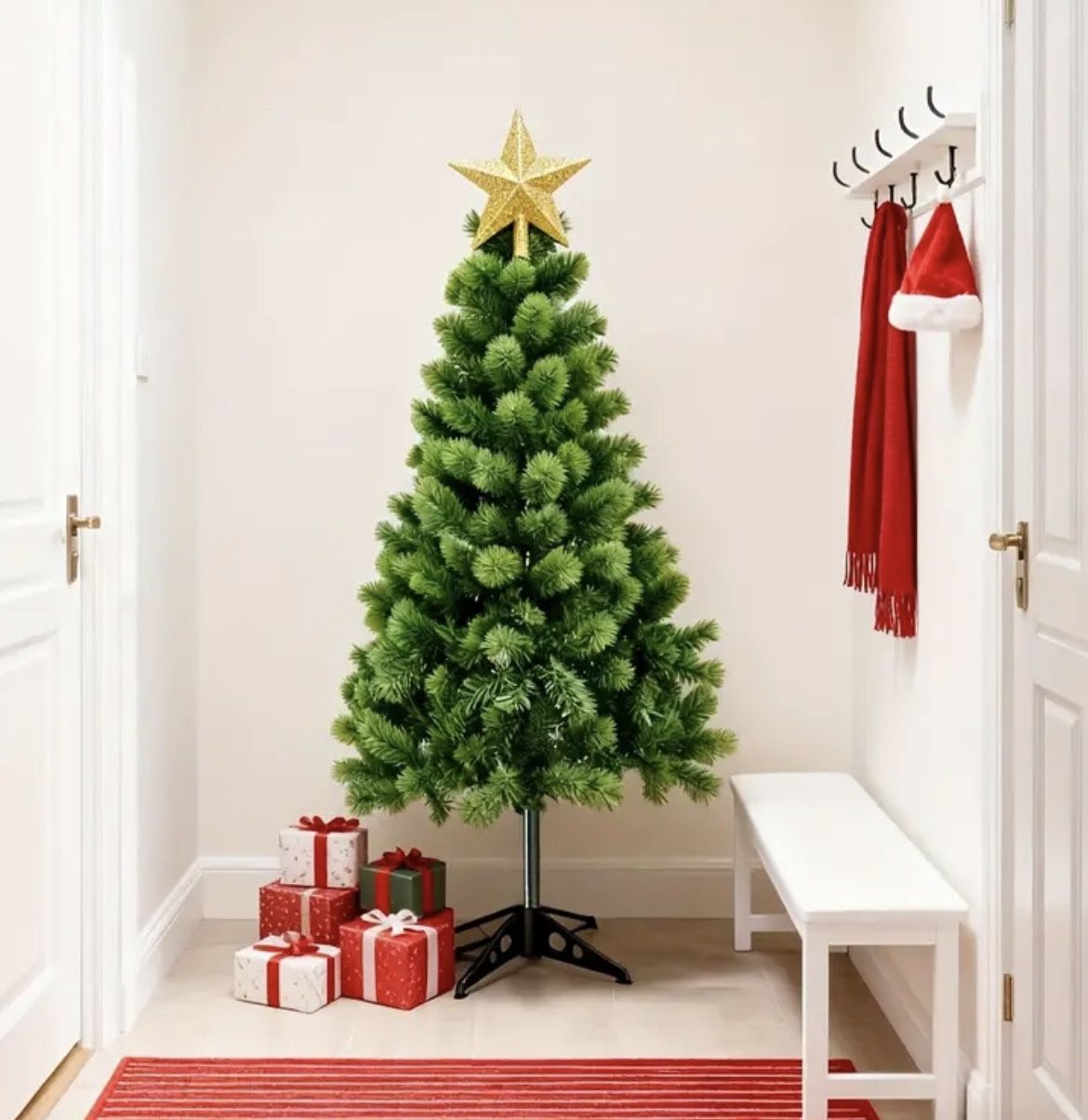 Christmas Tree With A Golden Star Topper