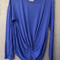 Cupio Women Long Sleeve Front Cross Blouse Size L