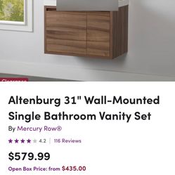 Brand New Unopened 31 Inch Floating Vanity