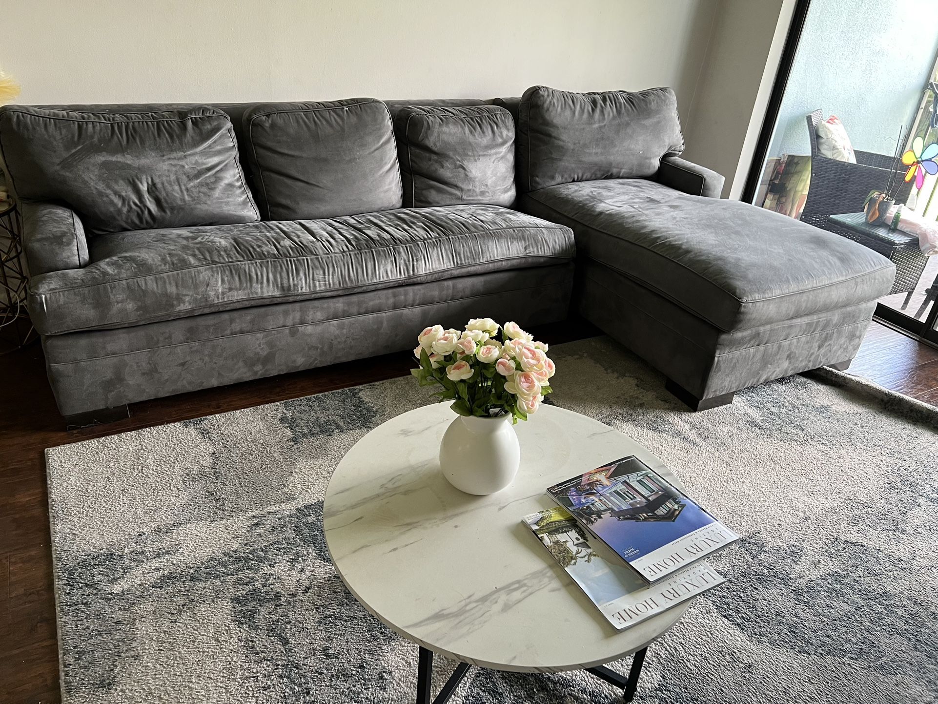 sofa bed and table