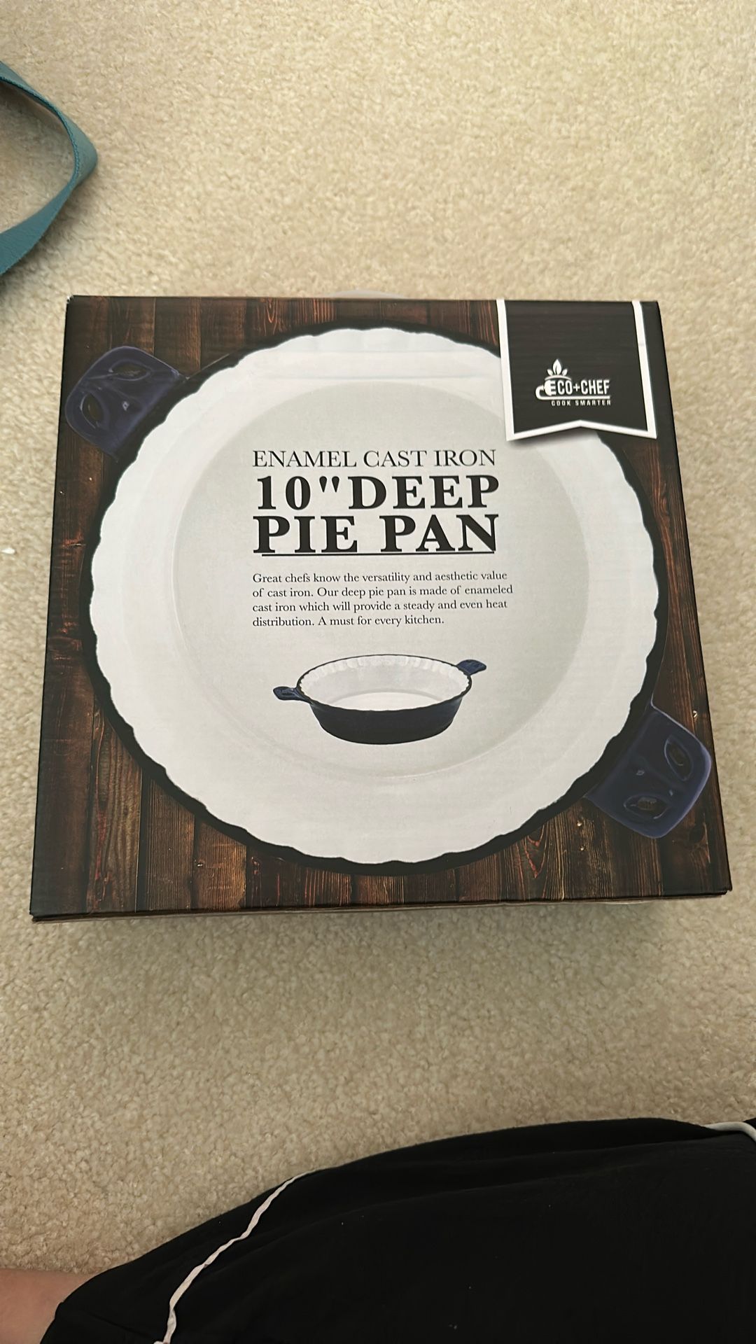 10” Enamel Cast Iron Deep Pie Pan