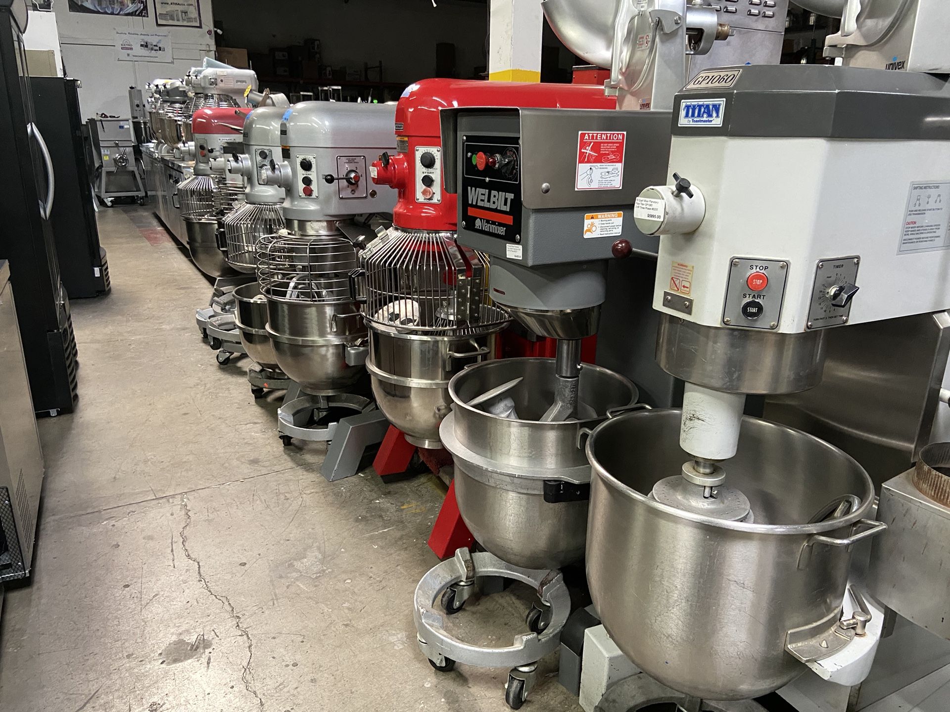 Mixers Hobart Univex Uniworld Atosa Titan Welbilt Commercial Bakery