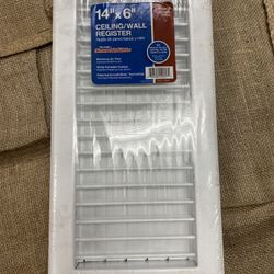 14”x6” Adjustable Wall/Ceiling Register Vent