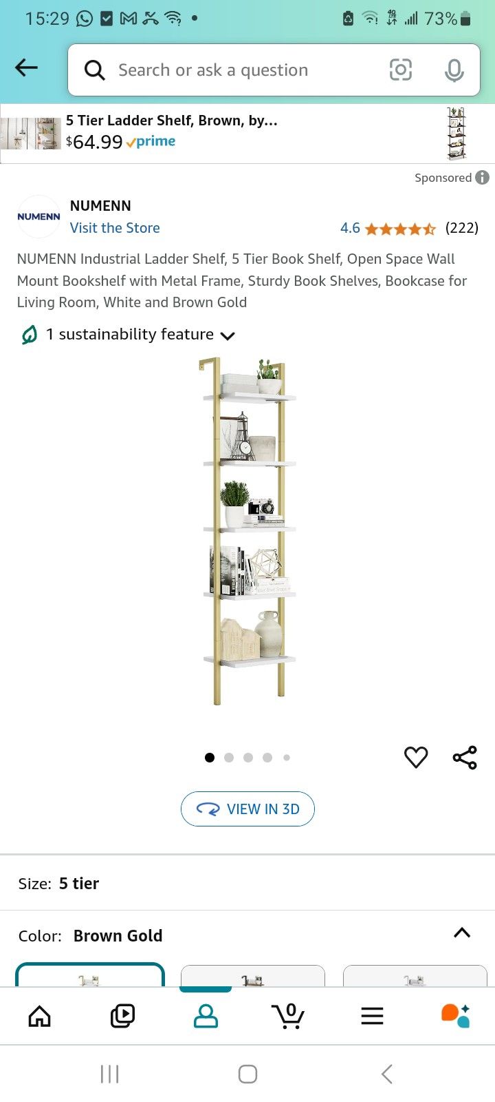 Gold And White Book Shelf
