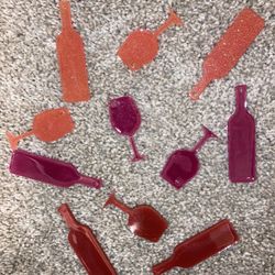 Art Resin Wine Key Chain And Coaster