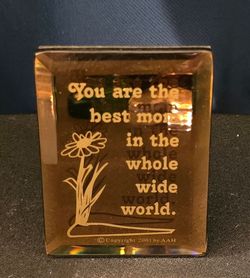 Beveled glass desk keepsake