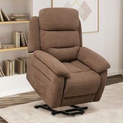 New Power Lift Recliner Chairs for Elderly, Fabric Electric Recliner Chair w/Side Pocket & Remote Control, Living Room Reclining Chair for Seniors Hom