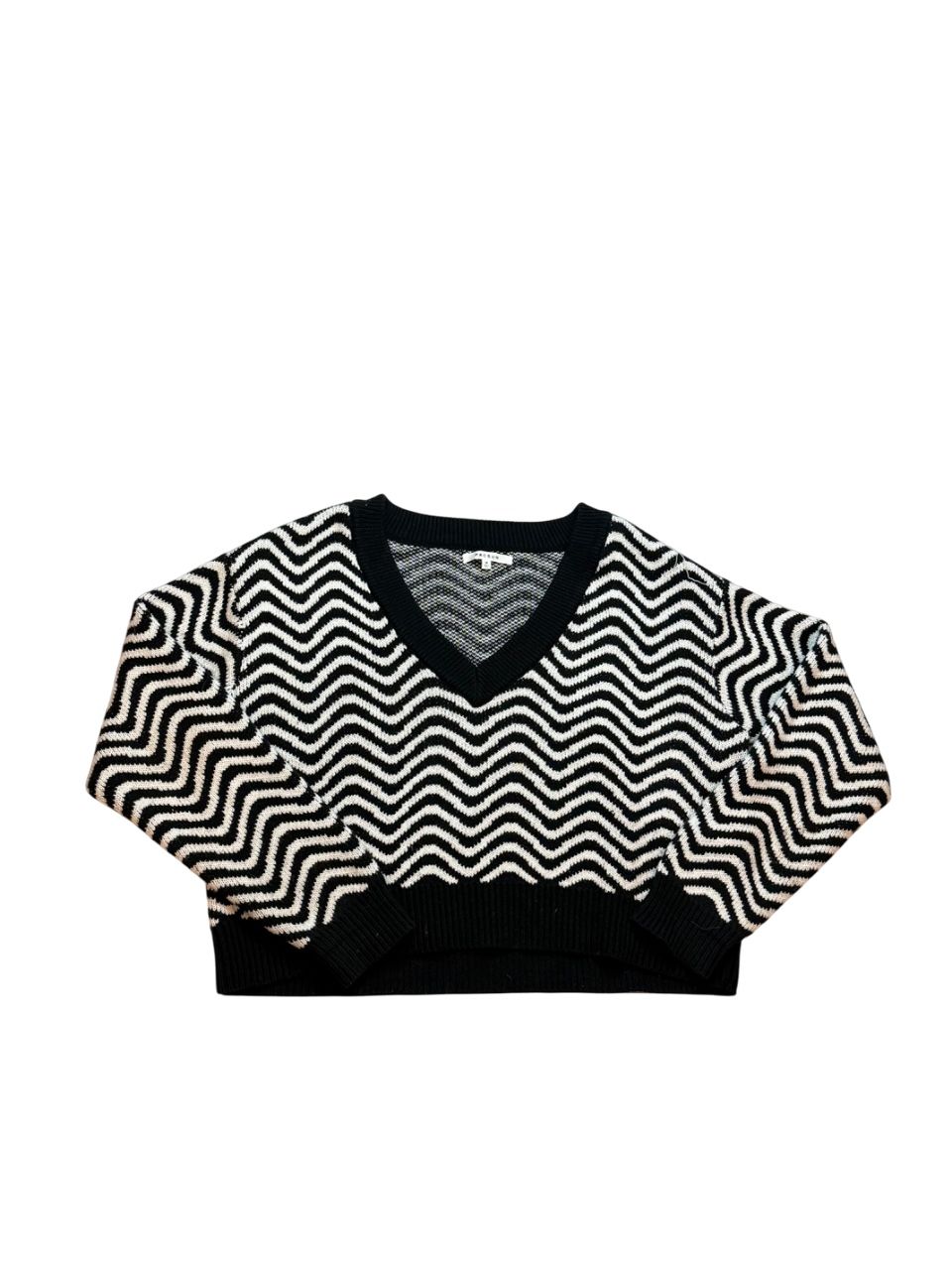 Pacsun Sweater Women Medium Black White Chevron Pullover Knitwear Fleece Cotton