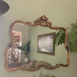 Gold Wooden Mirror 