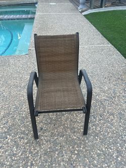 Brown Mesh Patio Kids Armchair