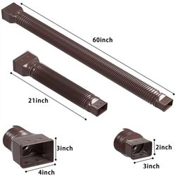  2-Pack Rain Gutter Downspout Extensions Flexible