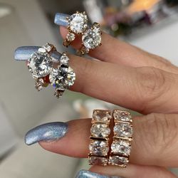 Gold Plated Cubic Zirconia Hoop Set 