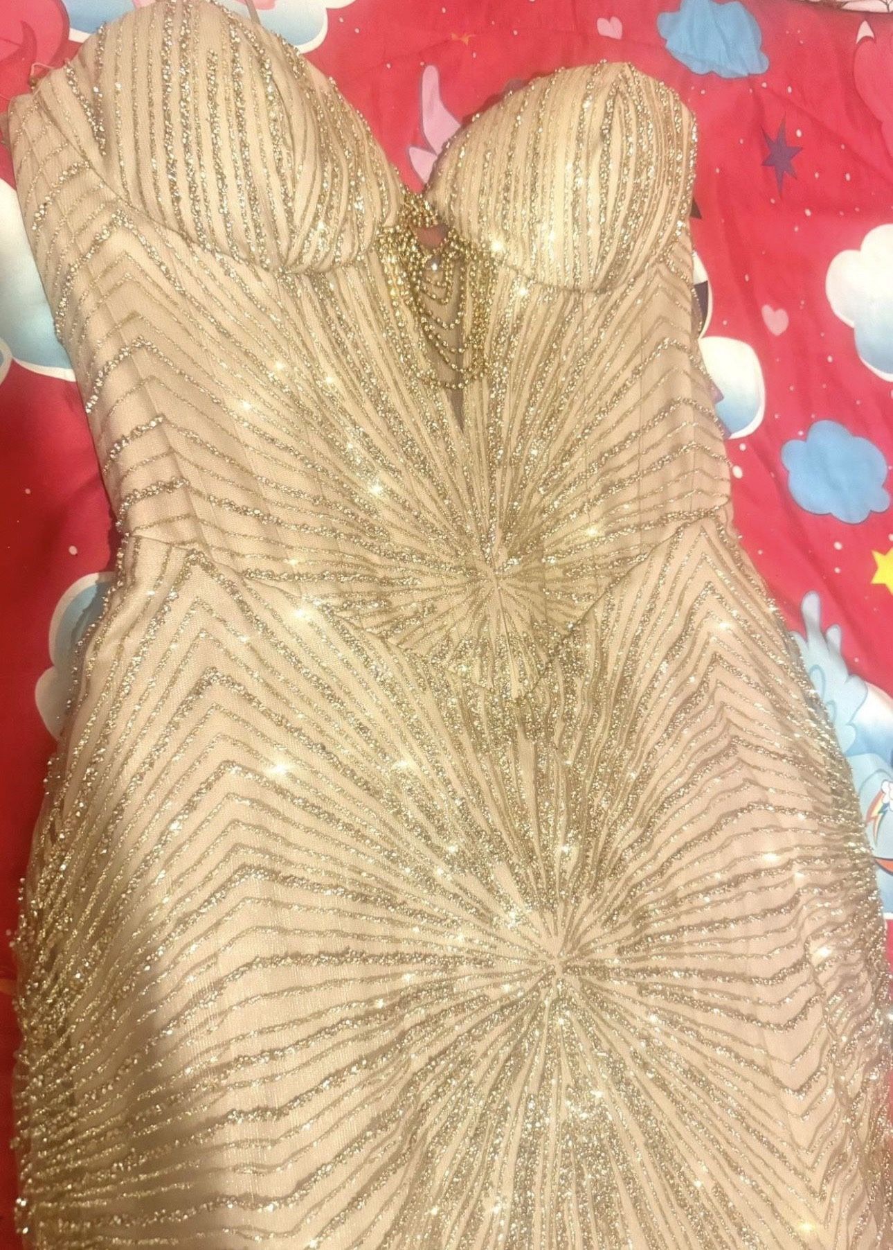Rose Gold Rhinestone Dress
